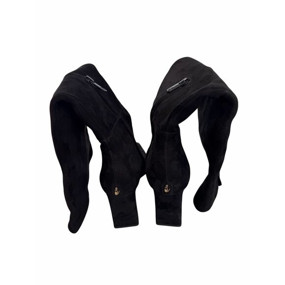 Sam Edelman Knee High Boots Black Leather Pointed Toe in Black 7.5 Wide Calf - Picture 5 of 7